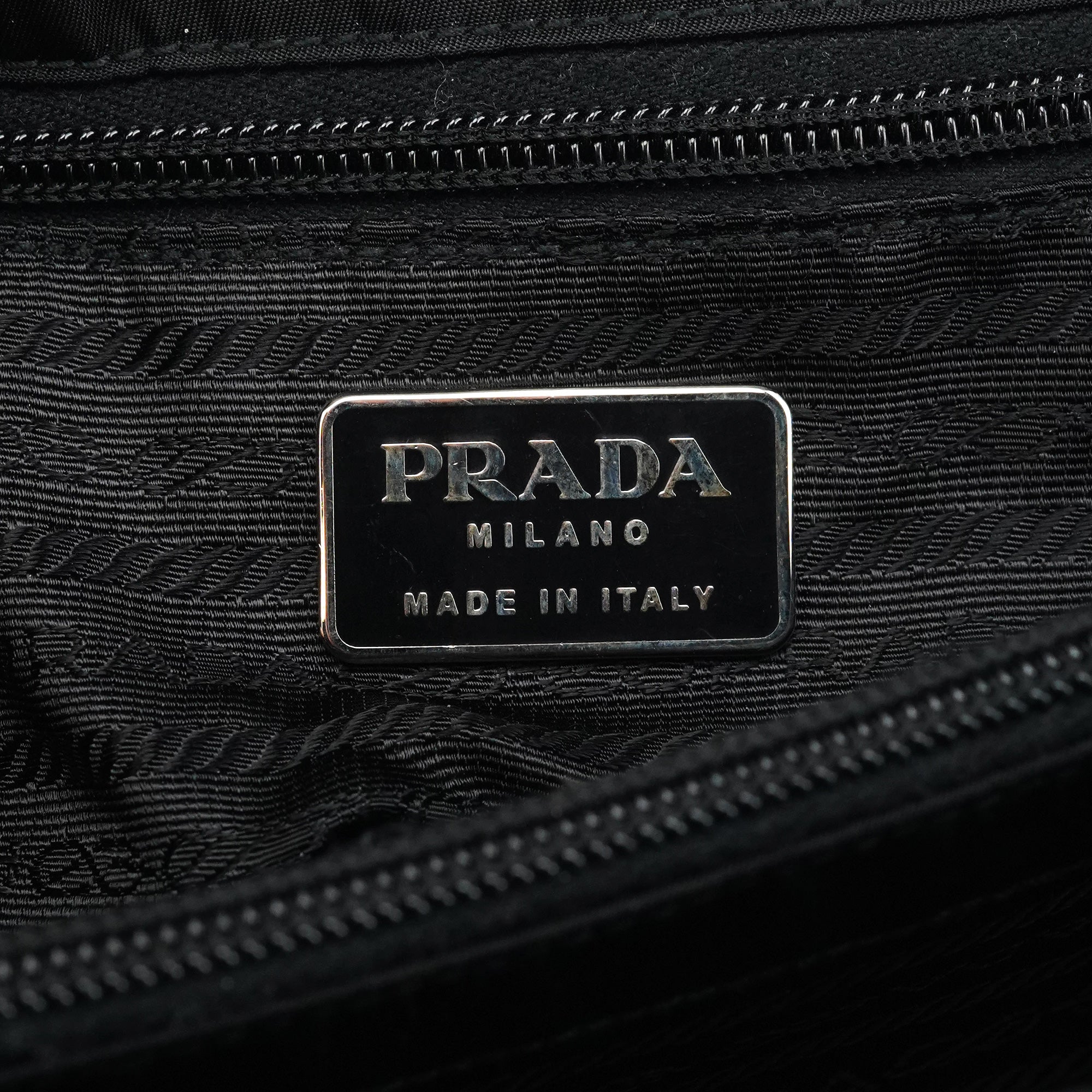 Prada Black Quilted Tessuto Plastic Tote Bag