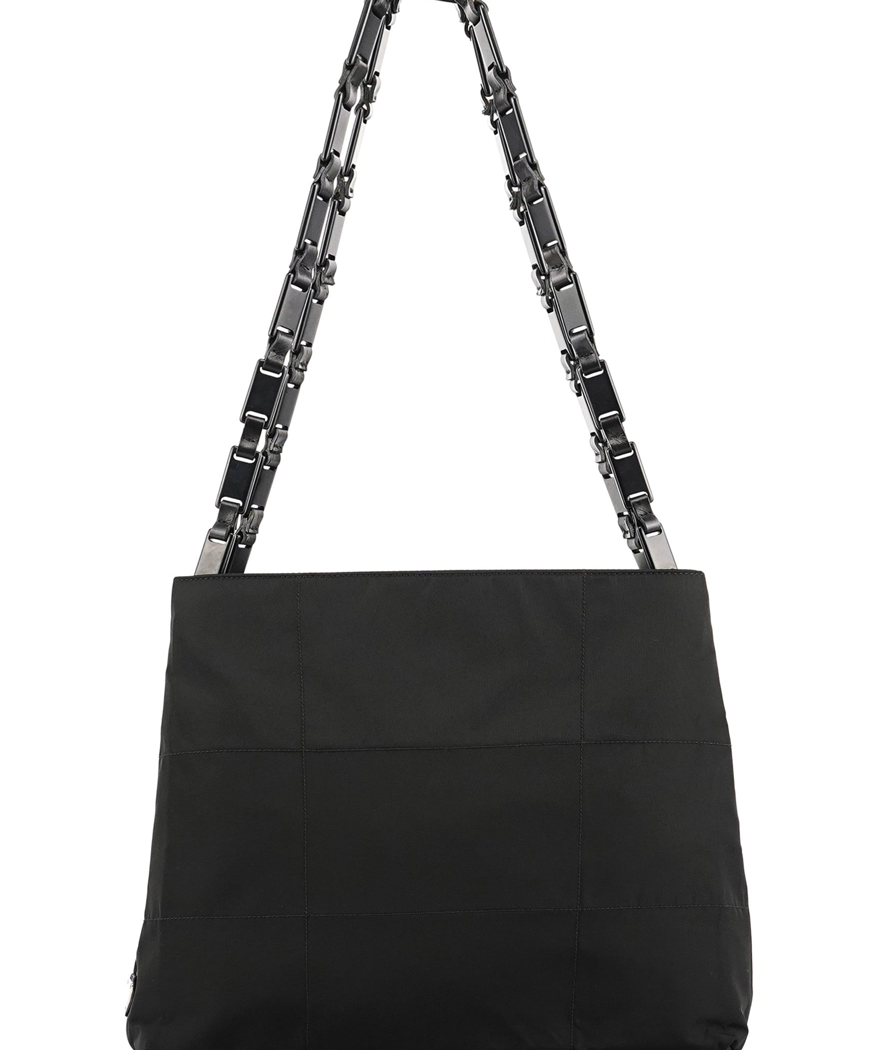 Prada Black Quilted Tessuto Plastic Tote Bag