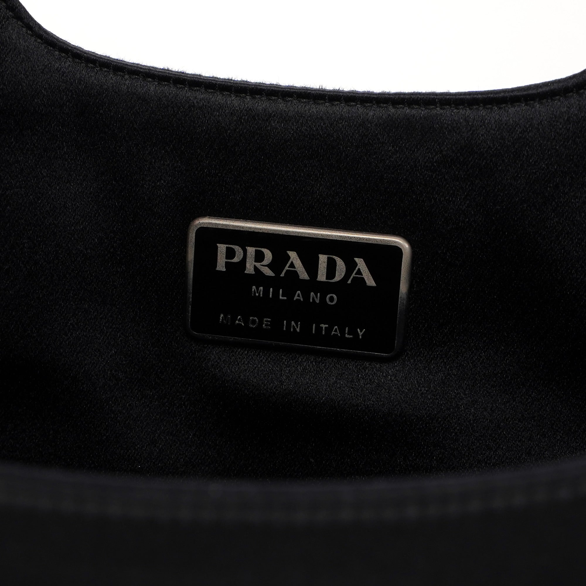 Prada Sac cabas Raso Plastic en satin noir