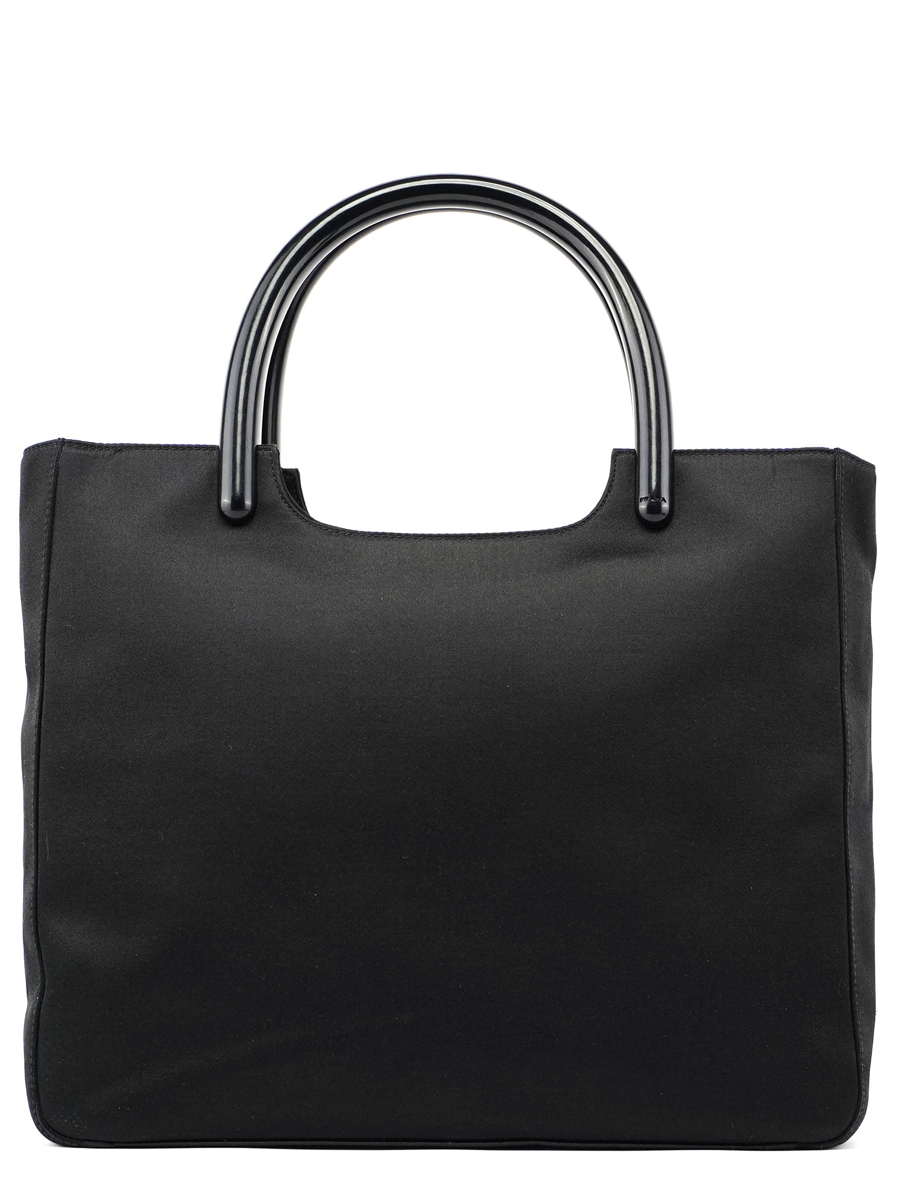 Prada Sac cabas Raso Plastic en satin noir