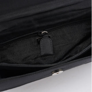 Prada Black Raso Satin Top Handle Bag