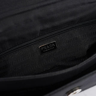 Prada Black Raso Satin Top Handle Bag