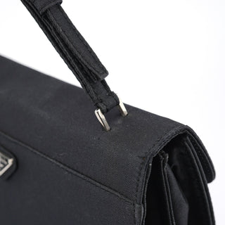 Prada Black Raso Satin Top Handle Bag