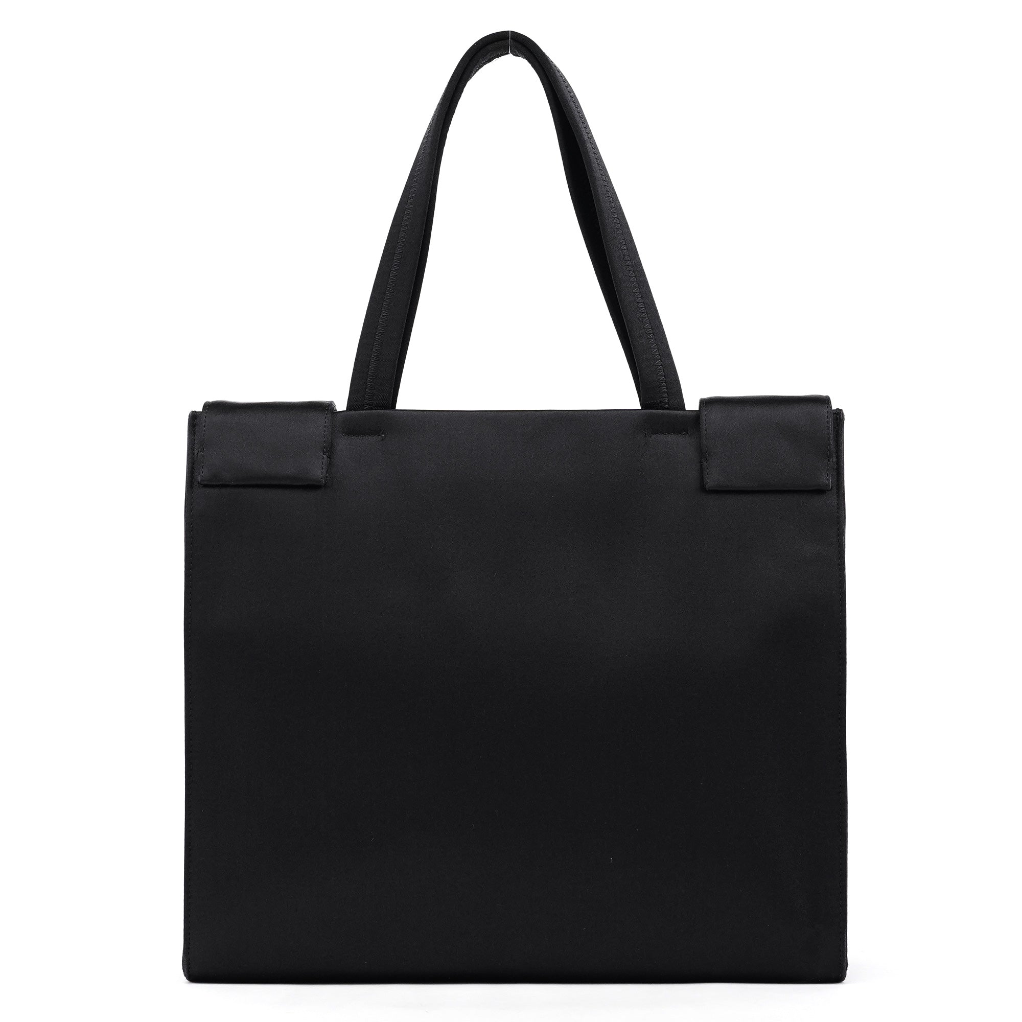 Prada Black Raso Satin Tote Bag