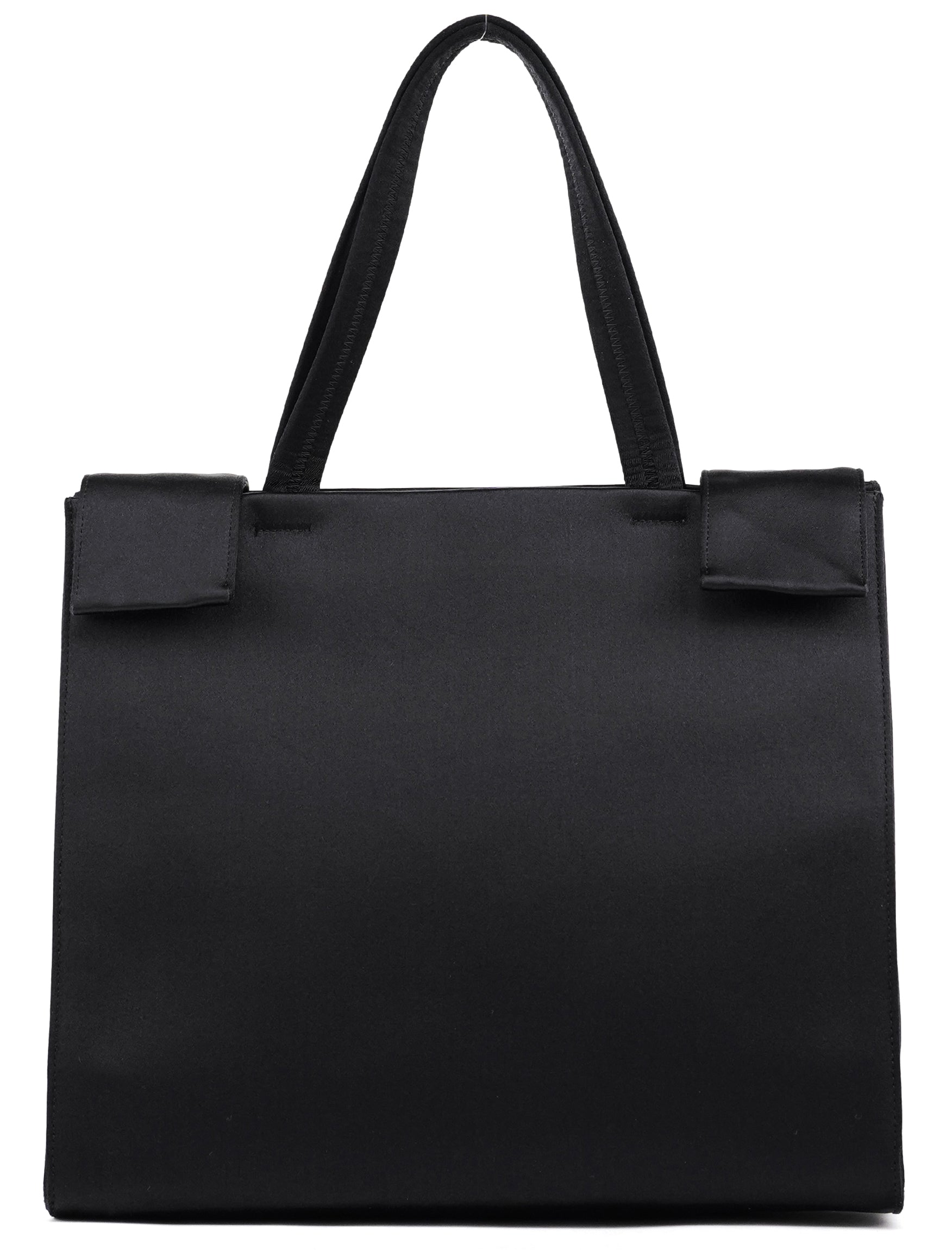 Prada Black Raso Satin Tote Bag