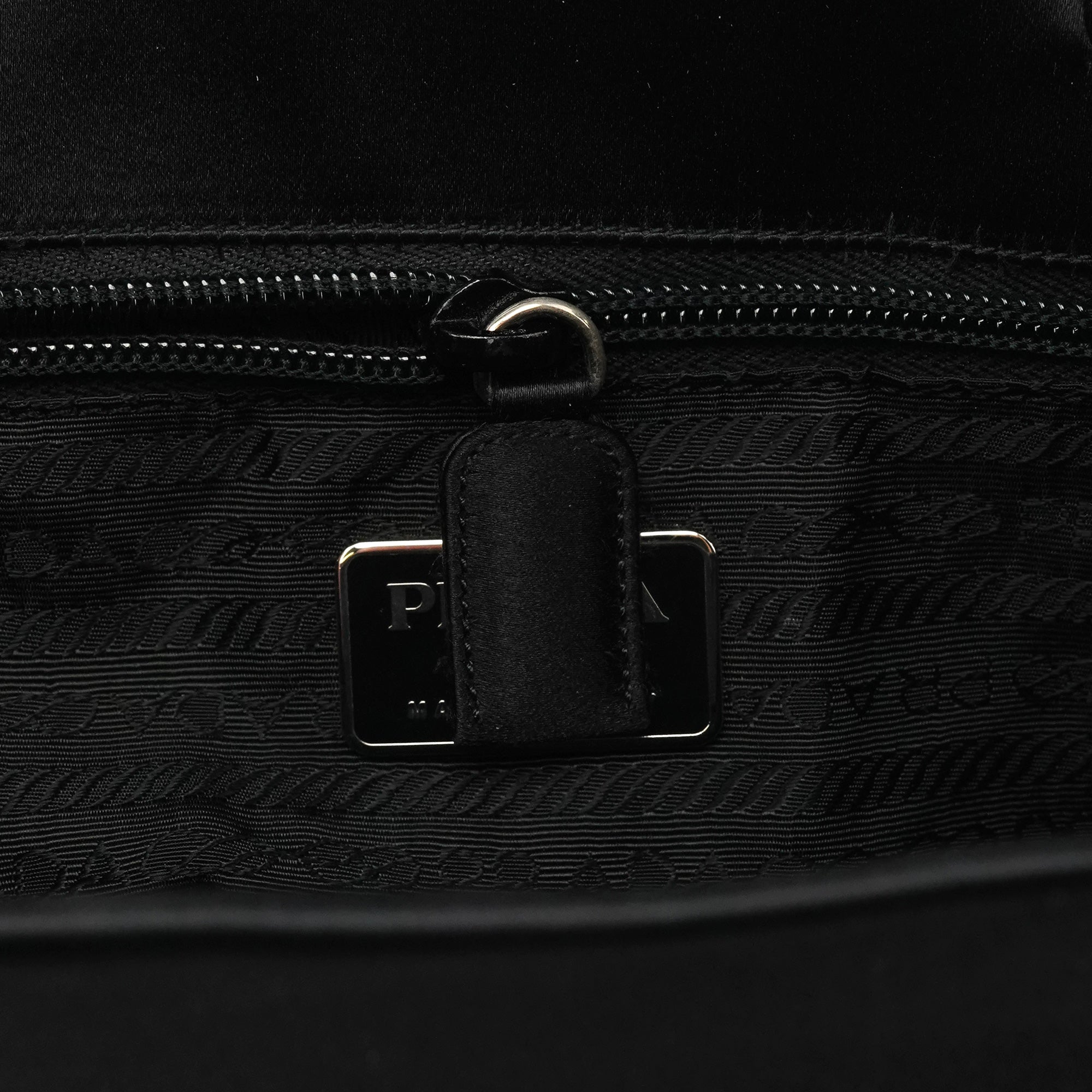 Prada Black Raso Satin Tote Bag