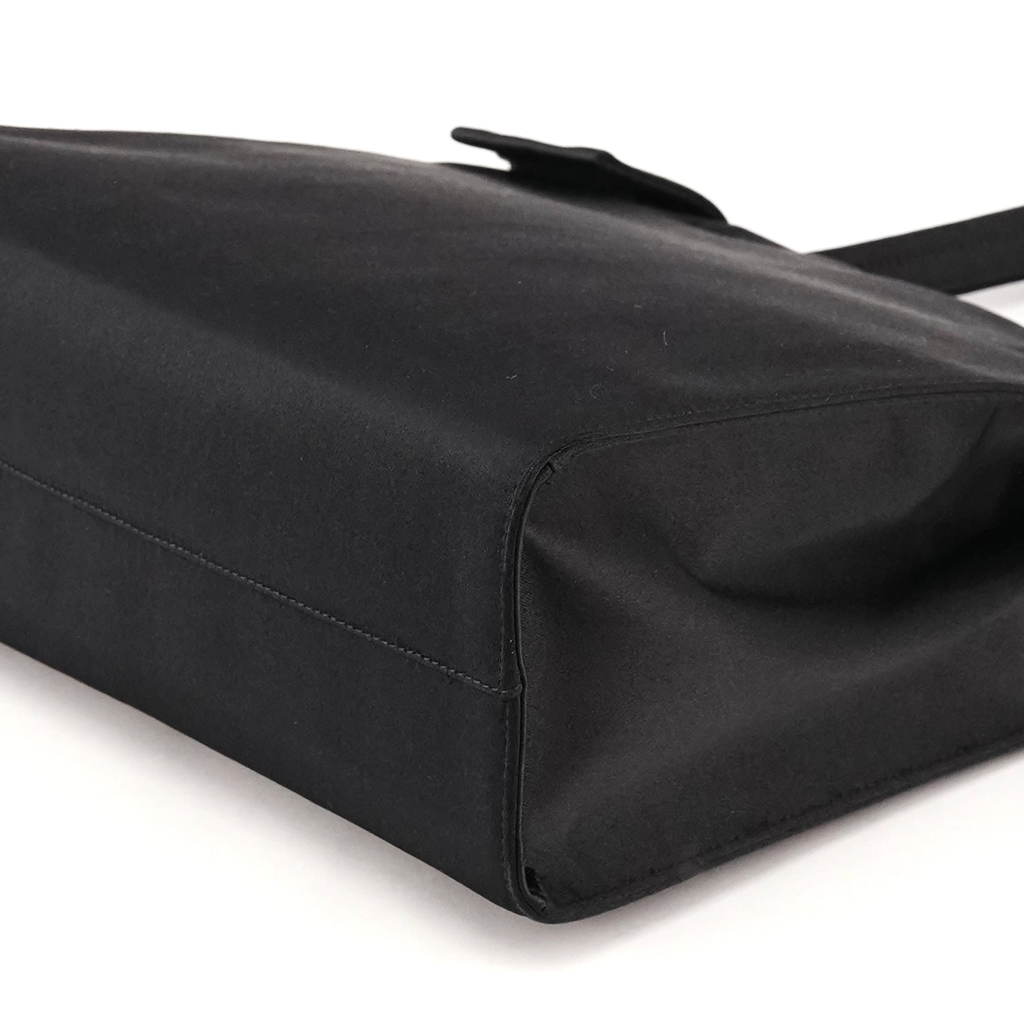 Prada Black Raso Satin Tote Bag