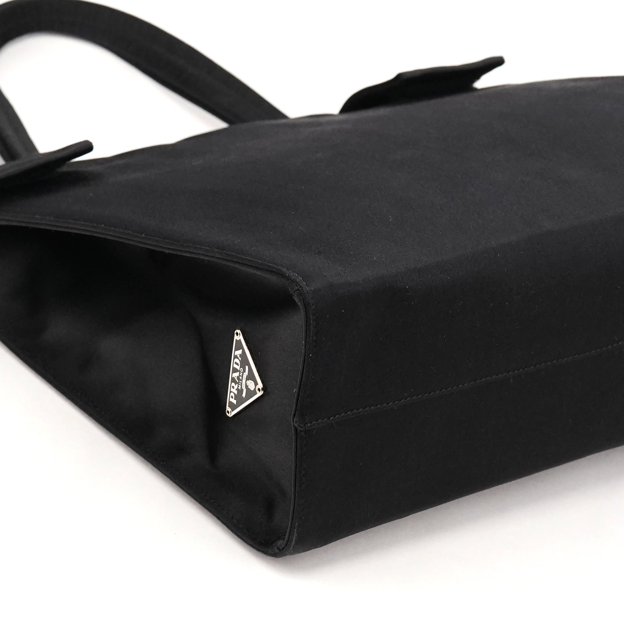 Prada Black Raso Satin Tote Bag