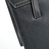 Prada Black Saffiano Contrast Stitch Tote Bag