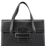 Prada Black Saffiano Contrast Stitch Tote Bag