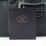 Prada Black Saffiano Contrast Stitch Tote Bag