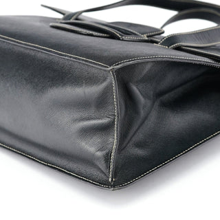 Prada Black Saffiano Contrast Stitch Tote Bag