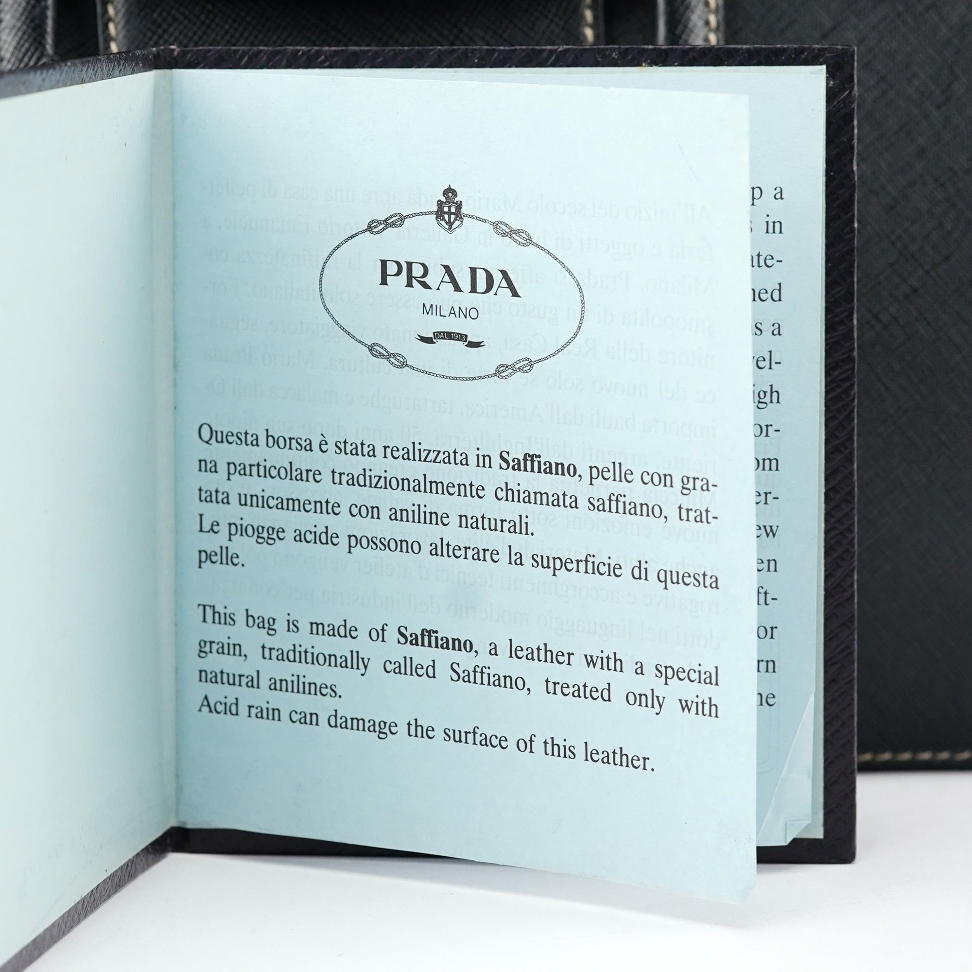 Prada Black Saffiano Contrast Stitch Tote Bag