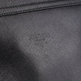 Prada Henkeltasche aus schwarzem Saffiano-Leder mit krokogeprägter Schnalle