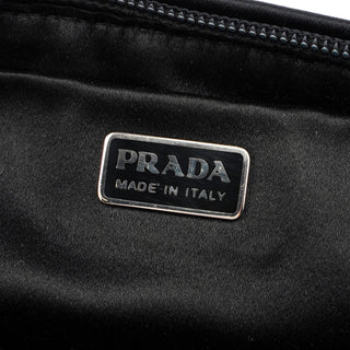 Prada Black Satin Sequin Mini Hobo Bag