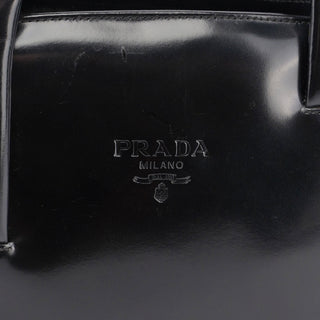 Prada Black Spazzolato Asymmetrical Tote