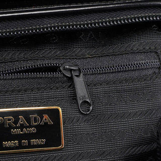 Prada Black Spazzolato Asymmetrical Tote