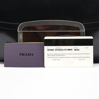 Prada Black Spazzolato Chain Buckle Shoulder Bag