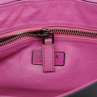 Prada Black Spazzolato Chain Buckle Shoulder Bag