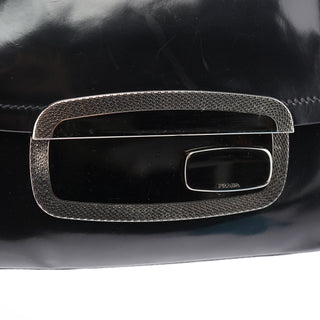 Prada Black Spazzolato Chain Buckle Shoulder Bag