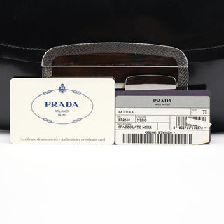 Prada Black Spazzolato Chain Buckle Shoulder Bag