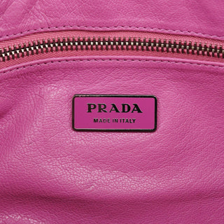 Prada Black Spazzolato Chain Buckle Shoulder Bag