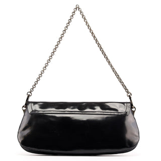 Prada Black Spazzolato Chain Buckle Shoulder Bag