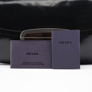 Prada Black Spazzolato Chain Buckle Shoulder Bag