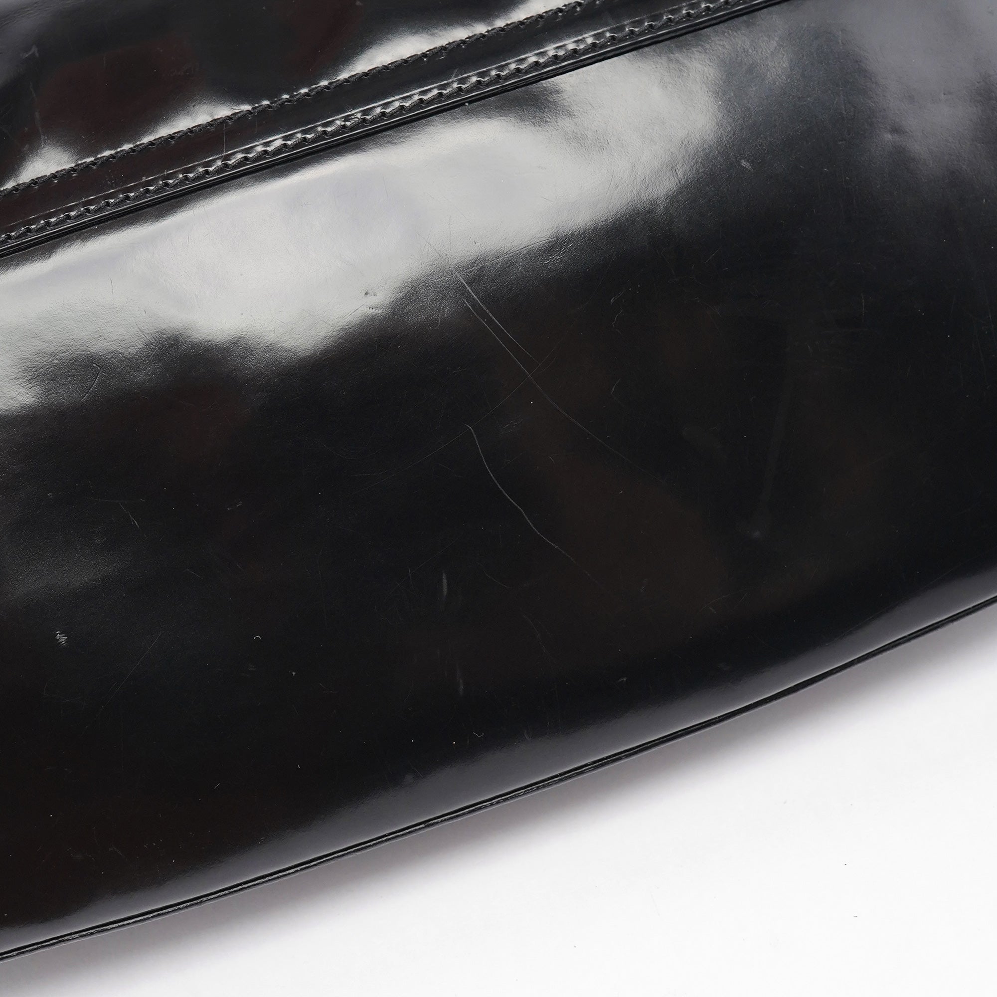 Prada Black Spazzolato Chain Buckle Shoulder Bag