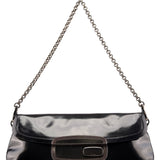 Prada Black Spazzolato Chain Buckle Shoulder Bag