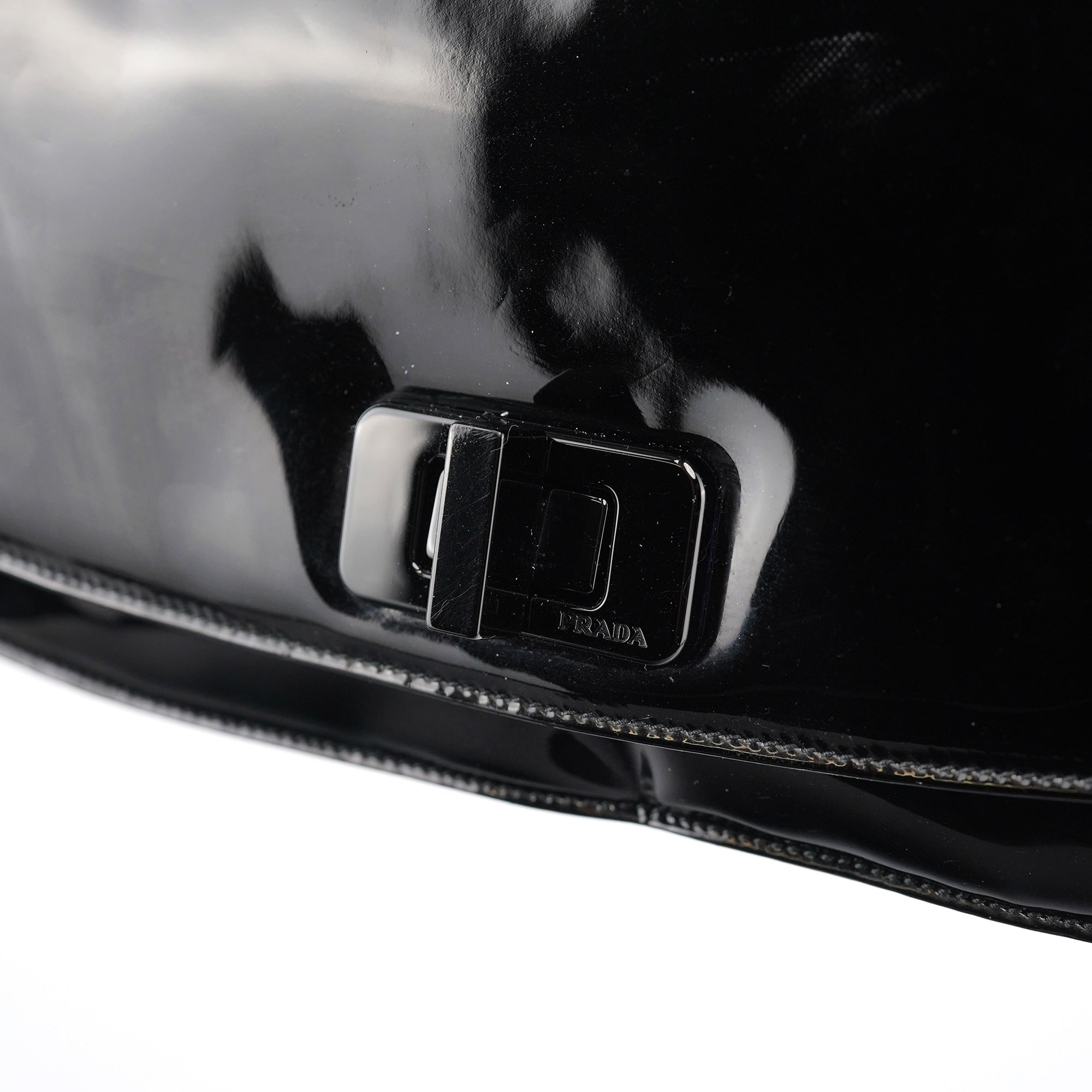 Prada Black Spazzolato Chain Shoulder Bag
