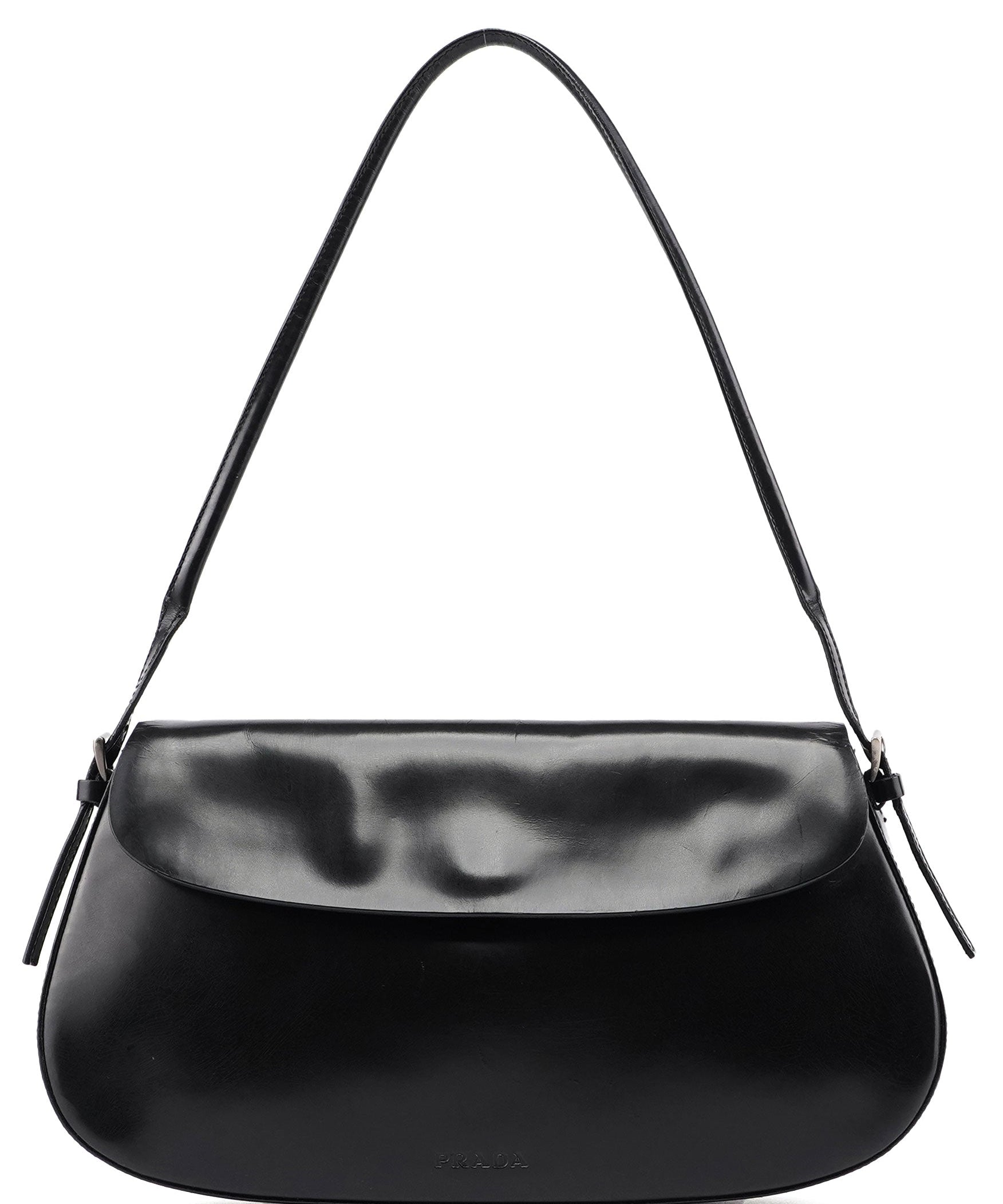 Prada Black Spazzolato Chic Shoulder Bag