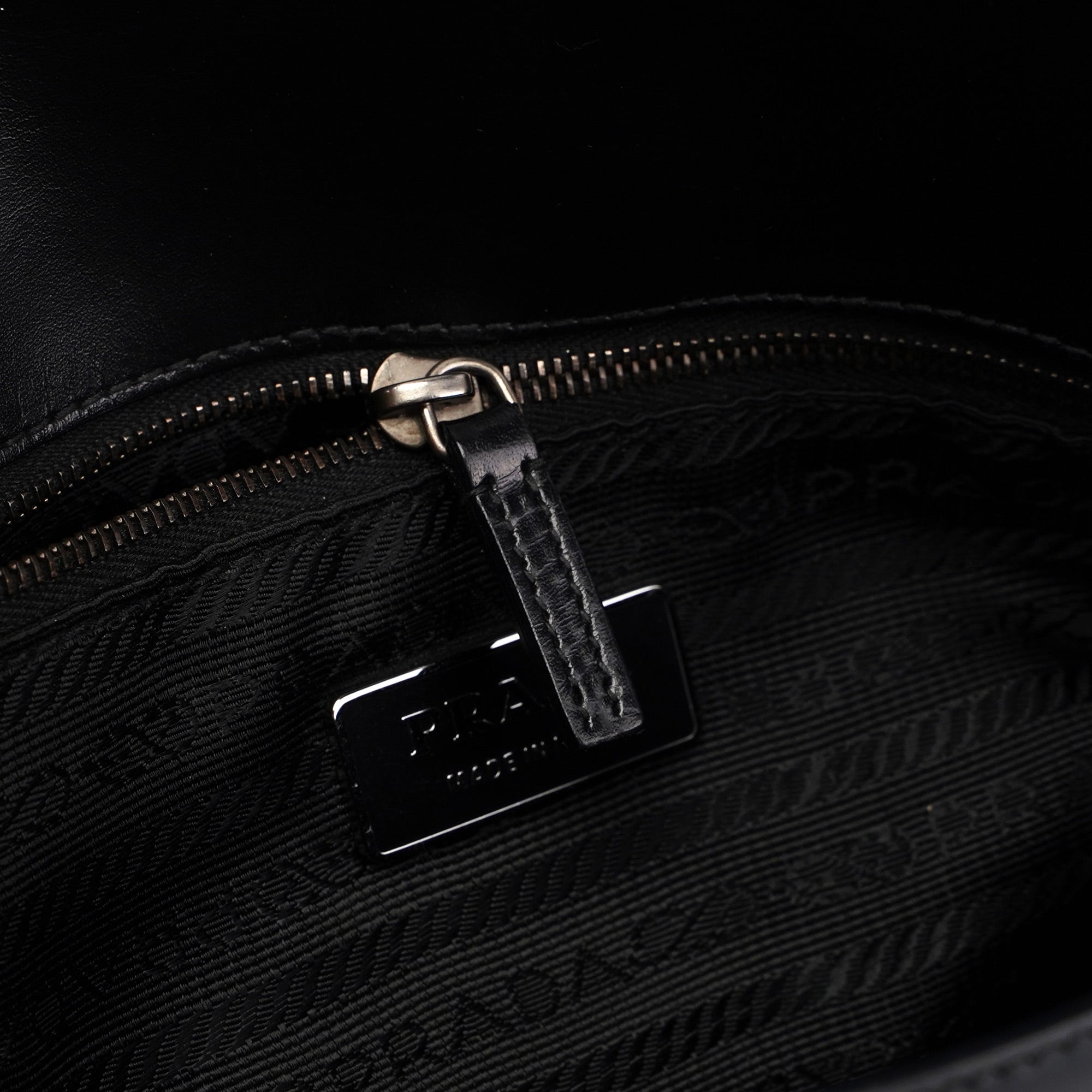 Prada Black Spazzolato Chic Shoulder Bag