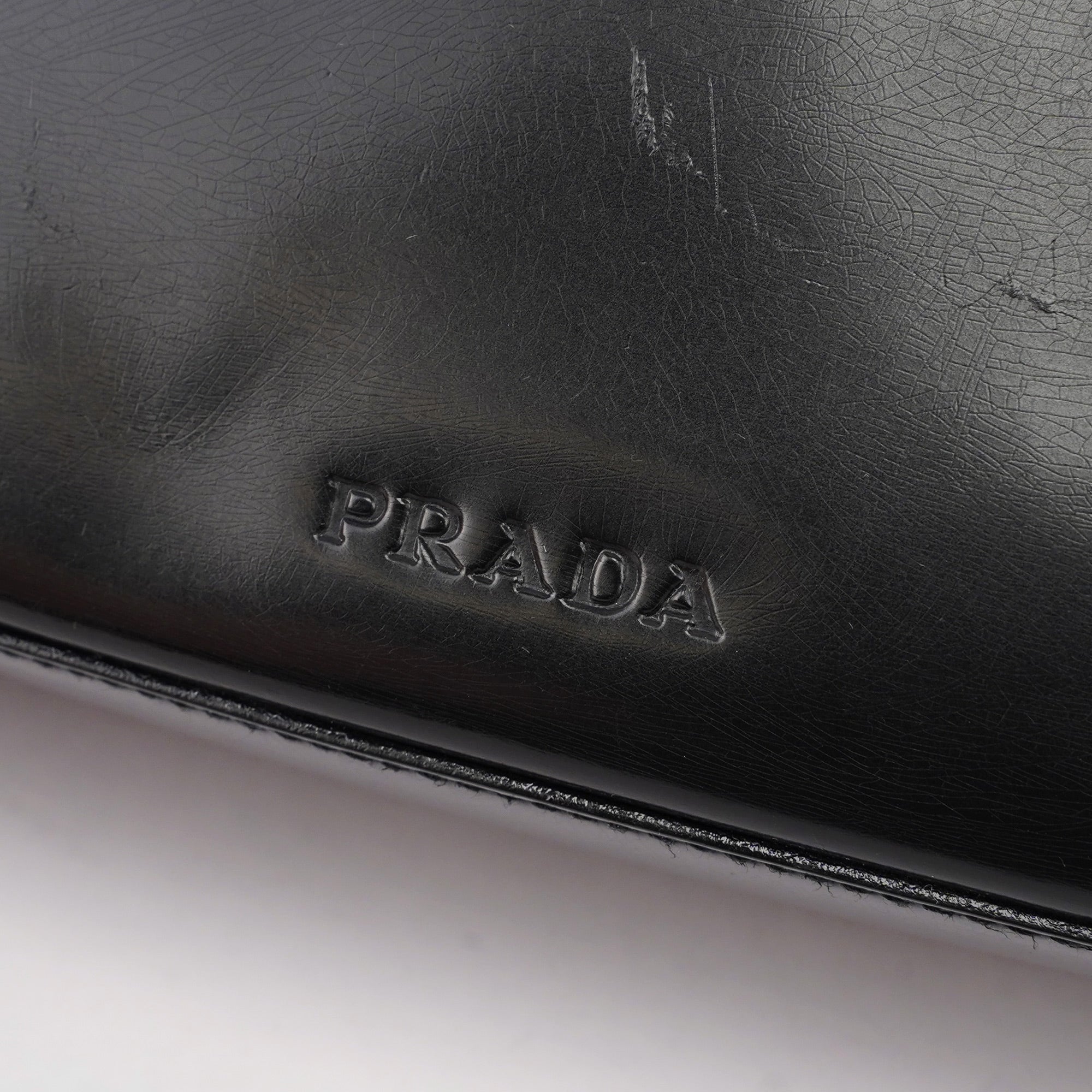 Prada Black Spazzolato Chic Shoulder Bag