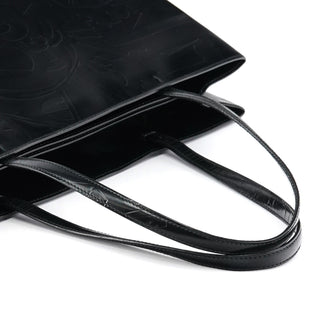 Prada Black Spazzolato Embossed Tote Bag