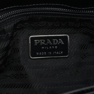 Prada Black Spazzolato Embossed Tote Bag