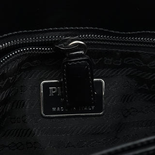 Prada Black Spazzolato Embossed Tote Bag