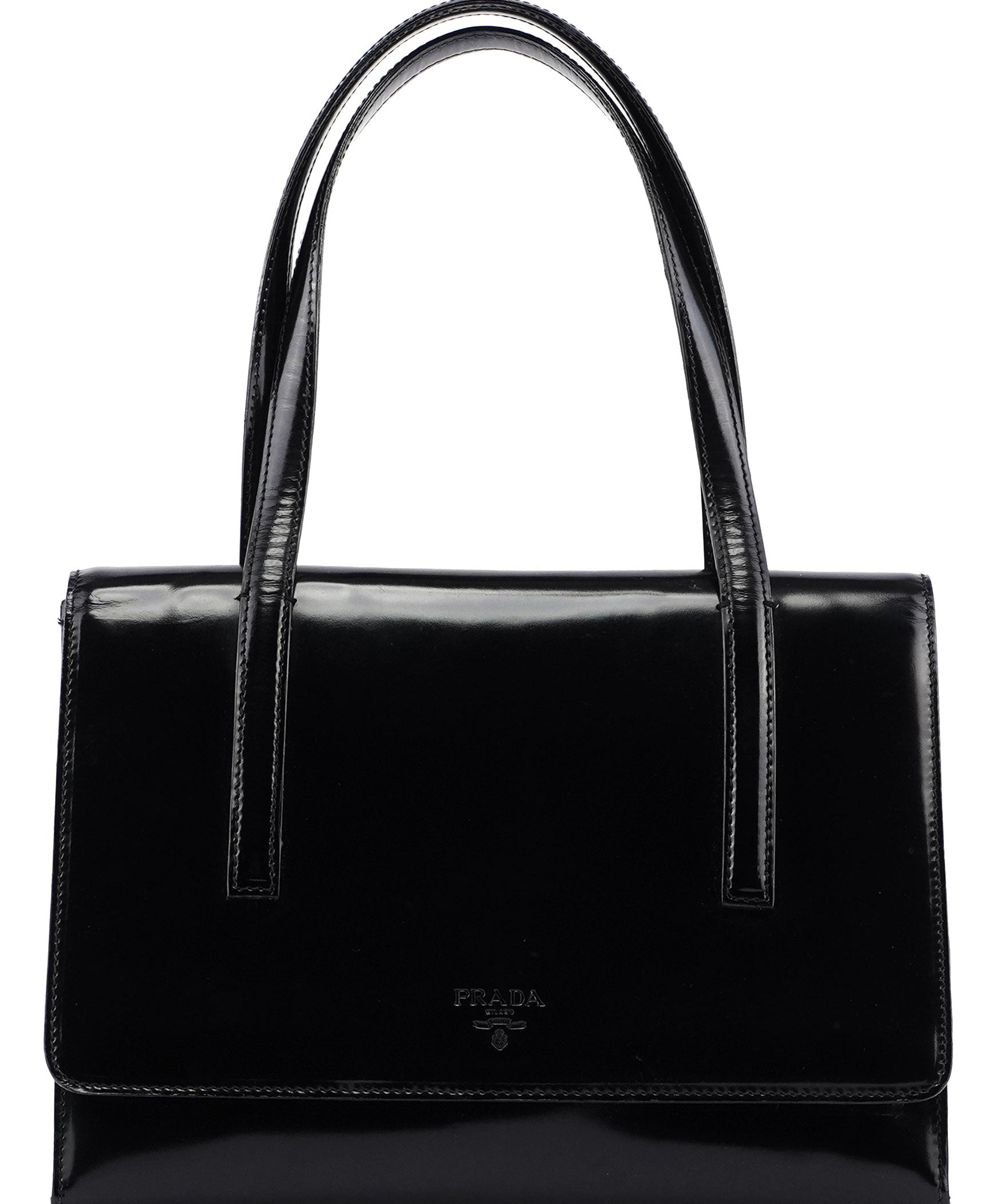 Prada Black Spazzolato Flap Tote