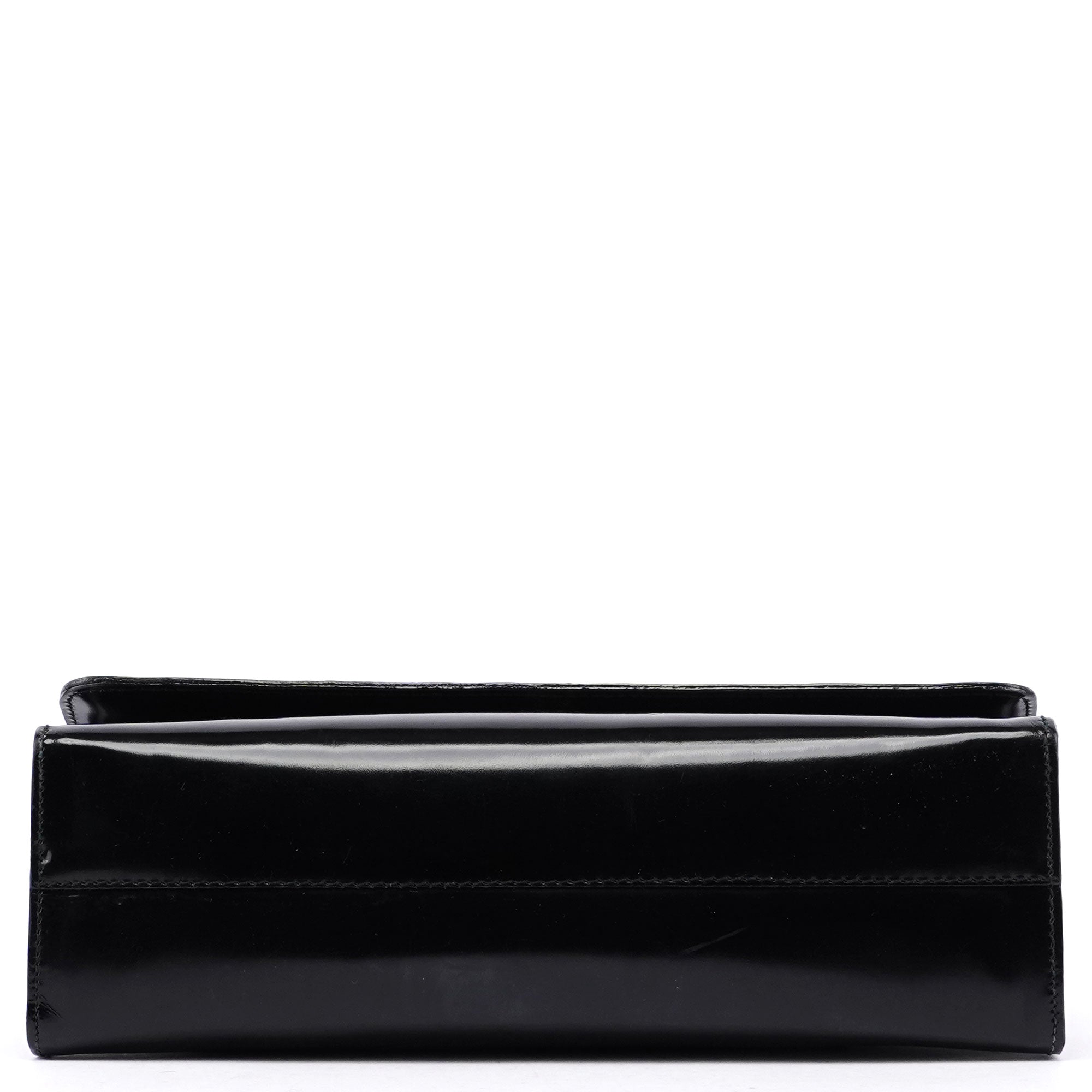 Prada Sac cabas à rabat Spazzolato en cuir verni noir