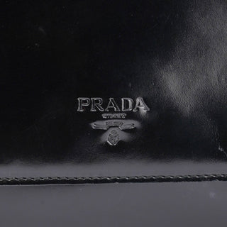 Prada Black Spazzolato Flap Tote