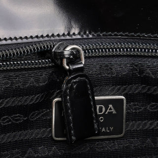 Prada Black Spazzolato Flap Tote