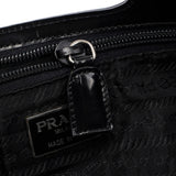 Prada Sac à main Spazzolato en cuir verni noir
