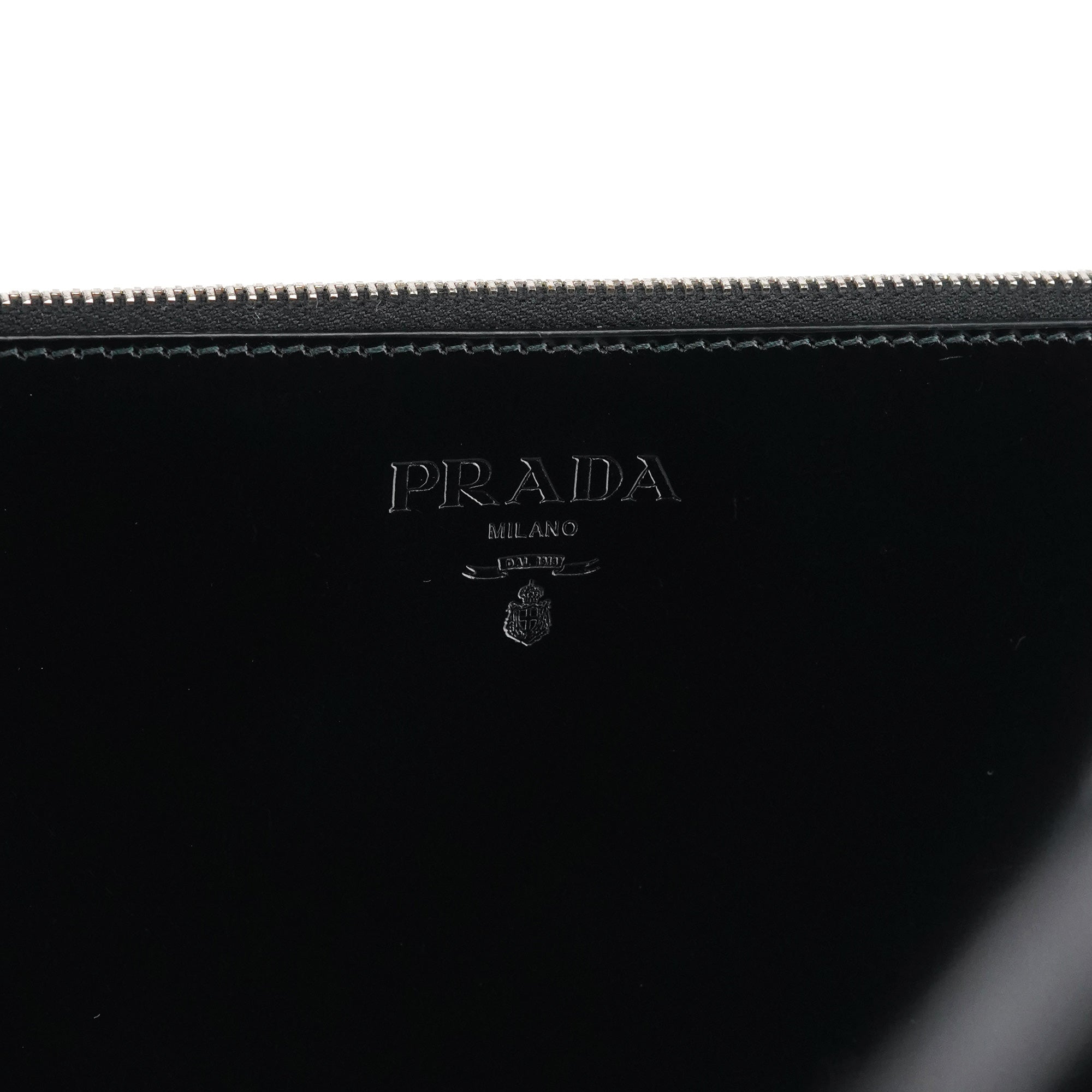 Prada Black Spazzolato Mini Pochette Bag