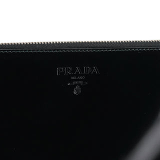 Prada Black Spazzolato Mini Pochette Bag