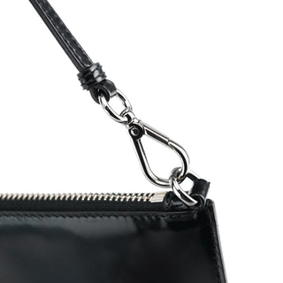 Prada Black Spazzolato Mini Pochette Bag