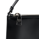 Prada Black Spazzolato Mini Pochette Bag