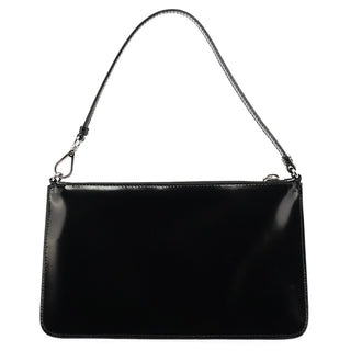 Prada Black Spazzolato Mini Pochette Bag