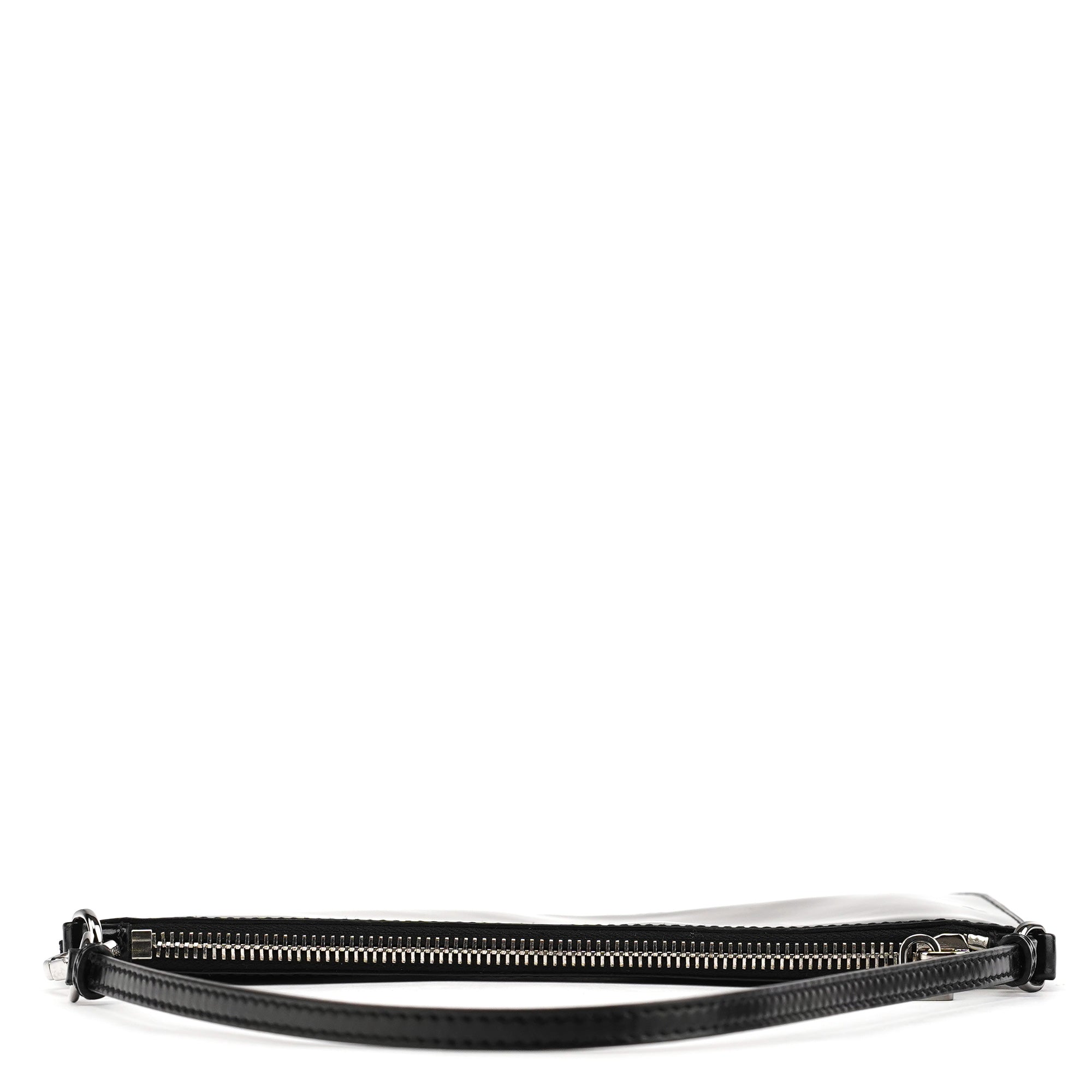 Prada Black Spazzolato Mini Pochette Bag
