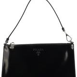 Prada Black Spazzolato Mini Pochette Bag