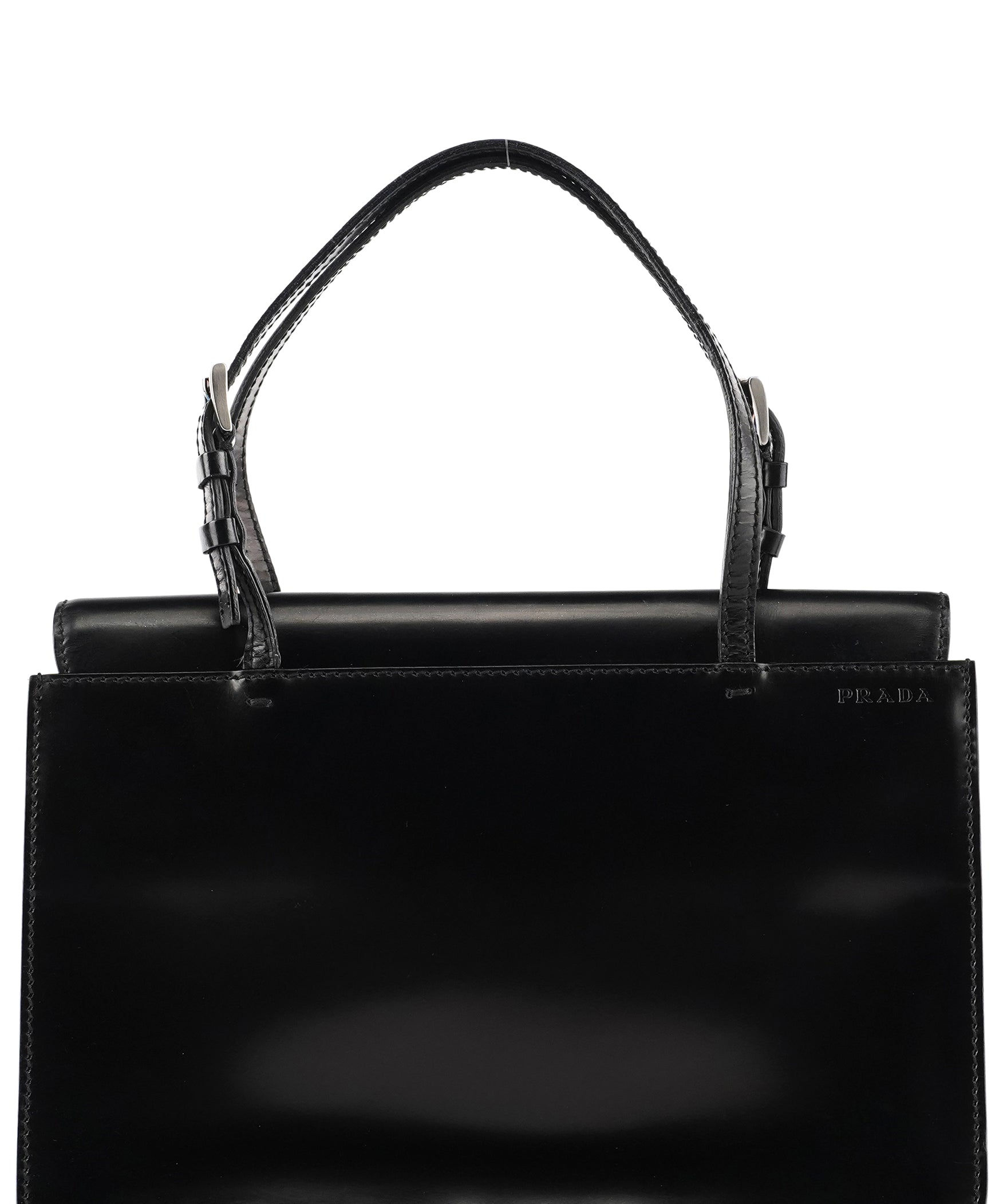 Prada Black Spazzolato Mini Tote Bag